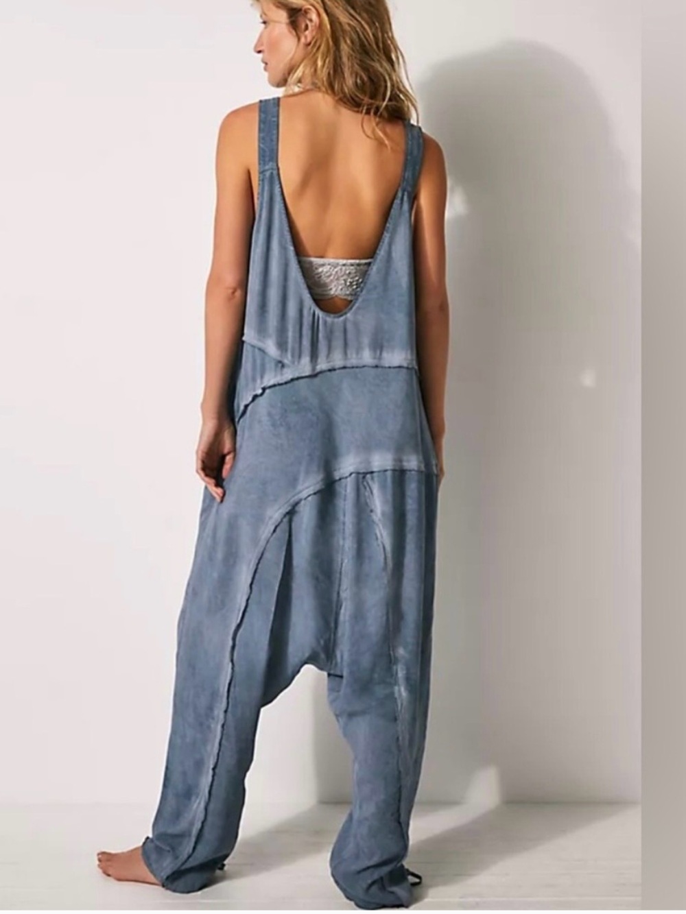 NWOT Free People Slouchy Relaxed Act Natural Shapeless Harem Romper One Piece XS - Picture 2 of 16